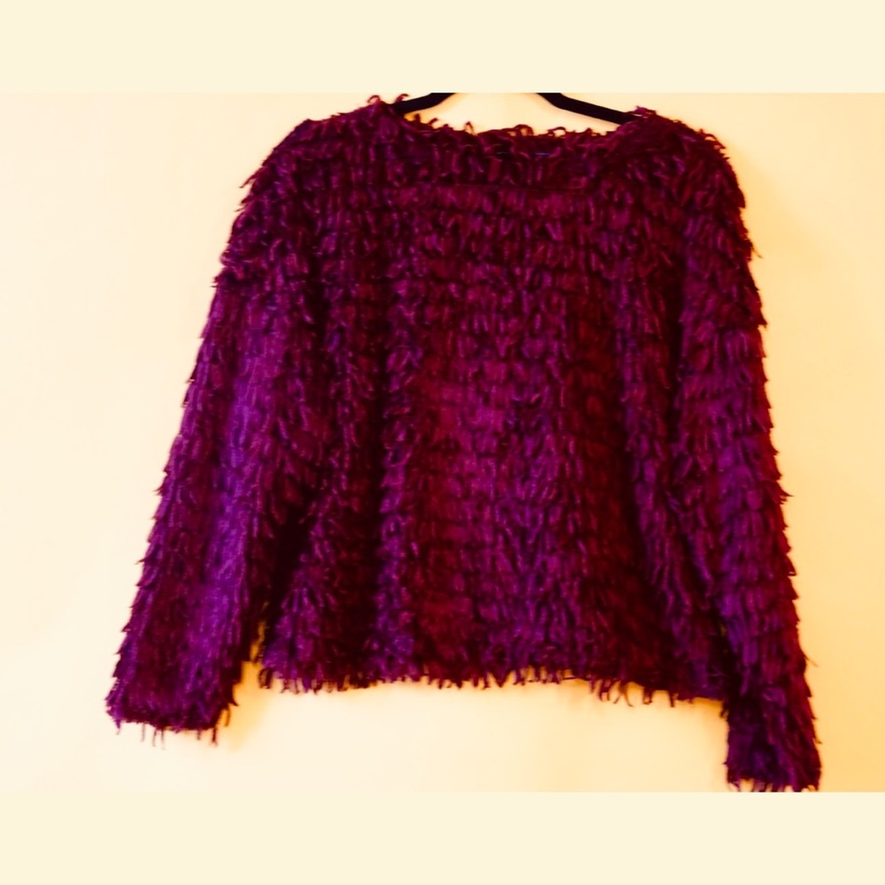 Zara Burgundy Fluffy Shirt